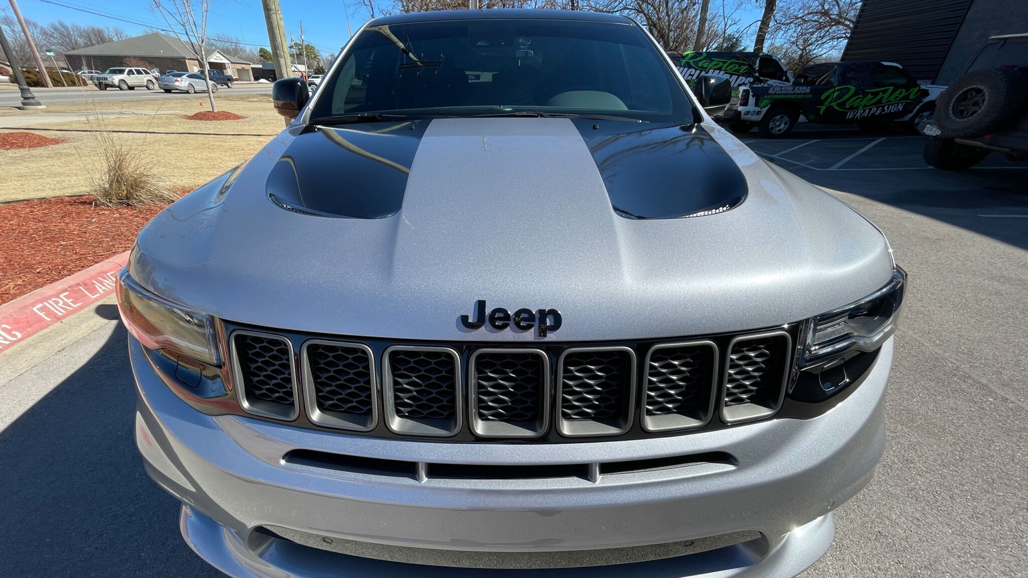 Custom Jeep Trackhawk Hood Wrap Raptor Wrap & Sign